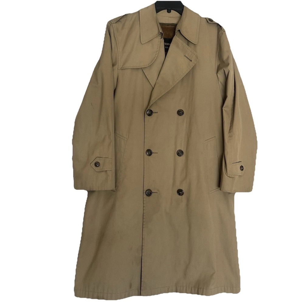 WeatherMaster GlenEagles  Trench Over Coat Zip Out Liner Beige Men's Size 38R